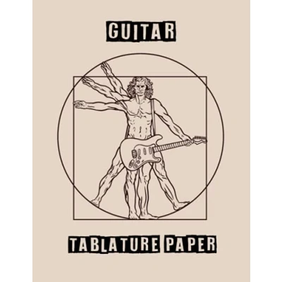 Image of Blank Guitar Tab Manuscript Paper: Tablature Notebook 110 Sheets