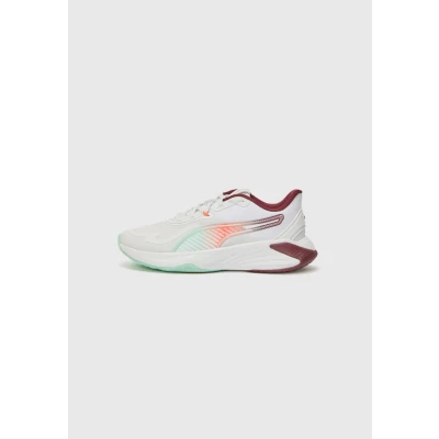 Image of Puma Hybrid Training shoe, Women&#039;s, Size: 5.5, White/ruby shimmer/mint melt/glowing red shoes