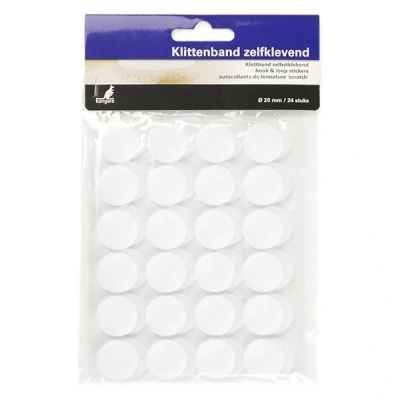 Image of Kangaro Velcro Fastener Self Adhesive Round 20 mm Pack of 24