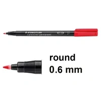 Image of STAEDTLER 318 2 Lumocolor Permanent Pen, Fine Line Width, 0.6mm Red (Box of 10)