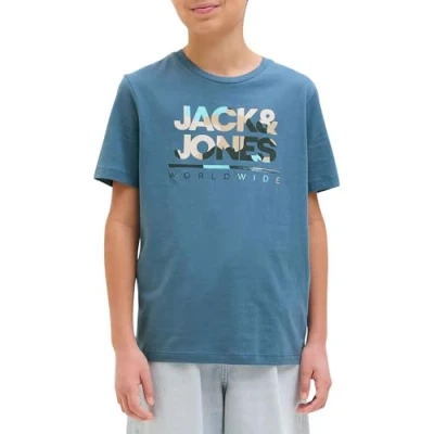 Image of Jack &amp; Jones Junior Jjluke TEE CREW NECK JNR Print Tshirt for kids, Size: 16y, Oceanview