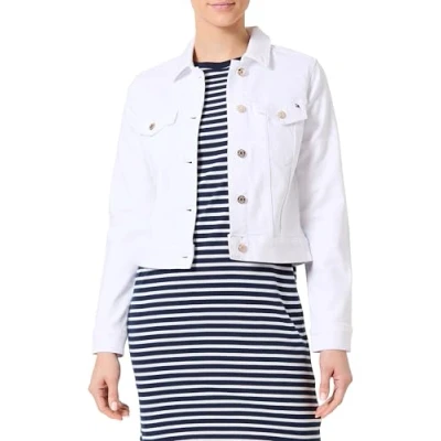 Image of Tommy Hilfiger SLIM Jacket Denim jacket, Women&#039;s, Size: 4, Optic white