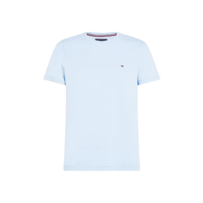 Image of Tommy Hilfiger Men&#039;s Short Sleeve Round Neck Stretch Slim Fit T Shirt, Blue (Vessel Blue), 3XL Plus