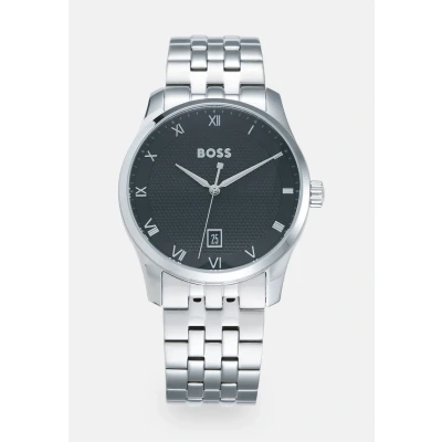 Image of BOSS Principle Watch silvercoloured/black, Men&#039;s, Size: One Size, Silver coloured/black