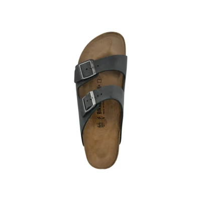 Image of Birkenstock Arizona Slippers, Size: 7.5, Black (552111) Nubuck