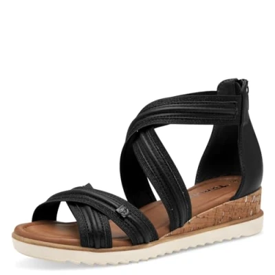 Image of Tamaris Wedge sandals, Women&#039;s, Size: 41, Black metallic shoes