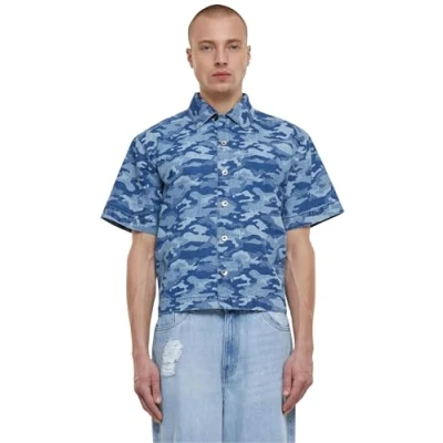 Image of Urban Classics Laser BOXY Shirt, Men&#039;s, Size: 3XL, Bluelasercamo