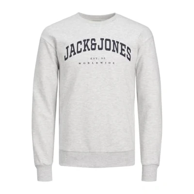 Image of Jack &amp; Jones Junior Jjecaleb Varsity CREW NECK Sweatshirt for kids, Size: 14y, White melange