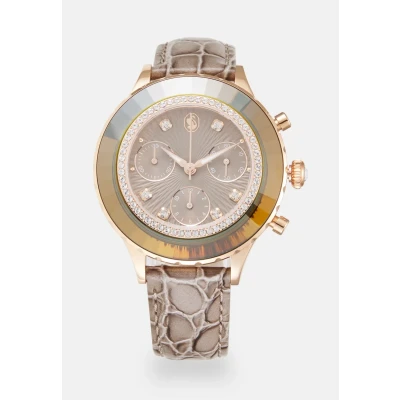 Image of Swarovski Octea Chronograph watch Grey/rose goldcoloured, Women&#039;s, Size: One Size, gold coloured