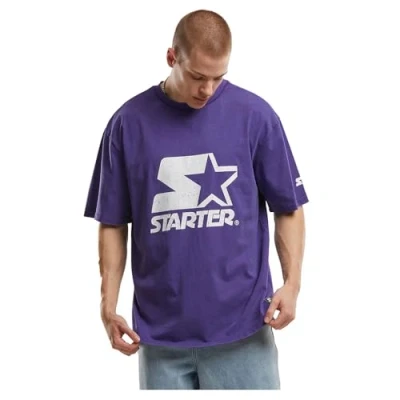 Image of Starter LOGO Oversize TEE Print Tshirt, Men&#039;s, Size: Large, Purple acid washed
