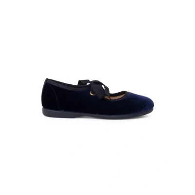 Image of Pisamonas Merceditas LAZO Ankle strap ballet pumps for kids, Size: 8K, Azul marino Textile/synthetics