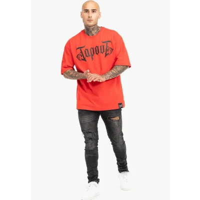 Image of Tapout Oversize Simply Believe Print Tshirt, Men&#039;s, Size: Medium, Red black