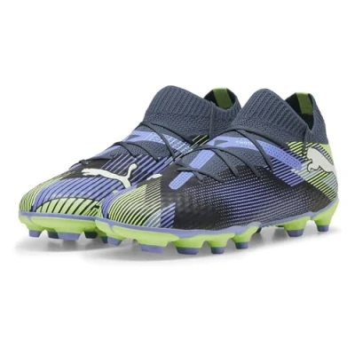 Image of Puma Unisex Kid&#039;s Future 7 Pro Fg/Ag Jr Soccer Shoe, Gray Skies White Fizzy Apple, 3 UK