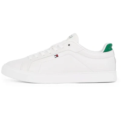 Image of Tommy Hilfiger Men&#039;s Icon Court Pinperf LTH Fm0fm05483 Low Top, White Ecru, 11 UK