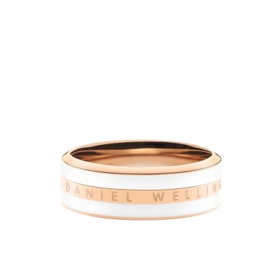 Image of Daniel Wellington Classic Satin White Ring, Size: Medium, Rose gold