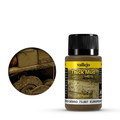 Image of Vallejo &quot;European Thick Mud&quot; Weathering Effect Bottle, Brown, 40 ml