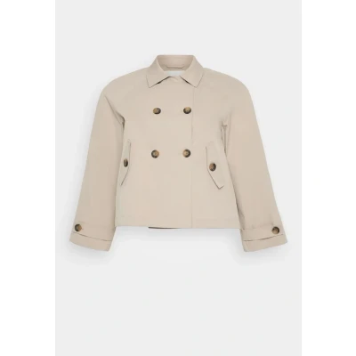 Image of ONLY Carmakoma Women&#039;s Trenchcoat Carapril Life OTW Noos Short Trench Coat, Oxford Tan, x_l