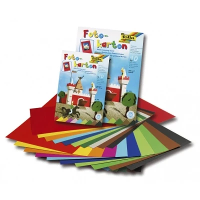 Image of folia 606 Pad with Assorted Colours Photo Cardboard, Approx. 22 x 33 cm, 10 Sheets, 300 g/m², Ideal Basis for a Wide Range of Crafts such as Window Pictures, Scrapbooking, Card Making