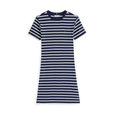 Image of Tommy Hilfiger NEW CODY SLIM Short Jersey dress, Women&#039;s, Size: XXS, Breton/dark night navy/ecu