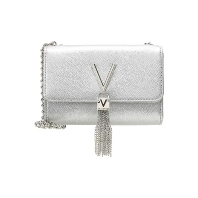 Image of Valentino Bags Divina Silver Crossbody Bag VBS1R403GARGENTO