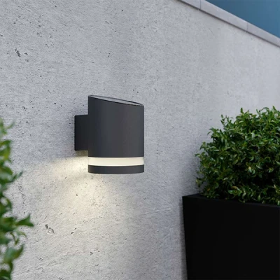 Image of SolarCentre® Truro Anthracite Grey Solar Powered Downlight Dusk Till Dawn Wireless LED Outdoor Wall Light