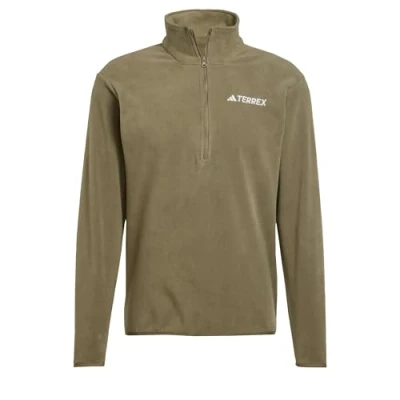 Image of Adidas Terrex Multi Essentials HALF ZIP Fleece jumper, Men&#039;s, Size: XL, Olive strata