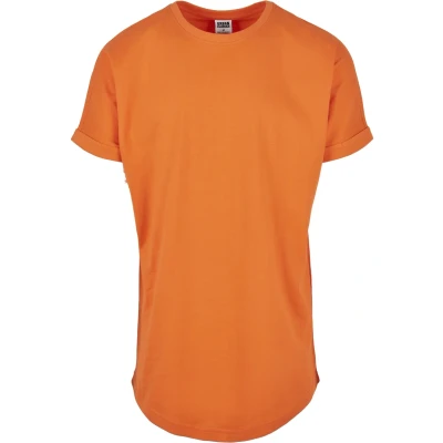 Image of Urban Classics LONG Shaped Turnup Basic Tshirt, Men&#039;s, Size: 4XL, Orange