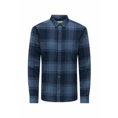 Image of Onsgudmund Ls Checked Shirt Noos, Blazer navy, XXL