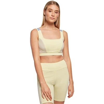 Image of Urban Classics Women&#039;s Colour Block Bra, Softyellow/Softseagrass/Vablue, XXL