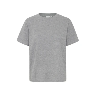 Image of ICHI Ihpalmer Loose SS Basic Tshirt, Women&#039;s, Size: Medium, Grey melange