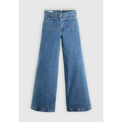 Image of Levi&#039;s Women&#039;s 728 Tailored Hr Wide Leg Jeans, Mosey Mid Stone, 28W / 30L