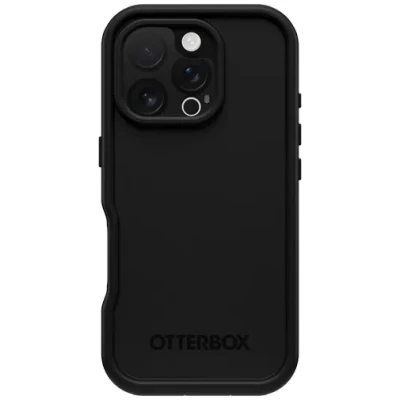 Image of OtterBox Frē Series MagSafe Case for iPhone 16 Pro, Waterproof (IP68), Shockproof, Dirtproof, Protective with built in Screen Protector, x5 Tested to Military Standard, Black