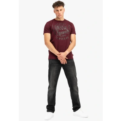 Image of Lonsdale Print Tshirt, Men&#039;s, Size: 3XL, Oxblood black