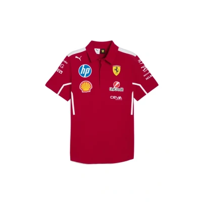 Image of Puma Scuderia Ferrari 2025 TEAM Polo shirt, Men&#039;s, Size: XXL, Dark cherry