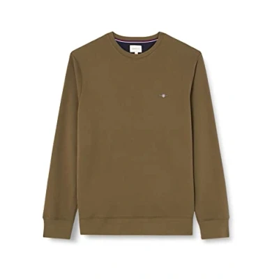 Image of GANT Shield C NECK Sweatshirt, Men&#039;s, Size: Medium, Juniper green