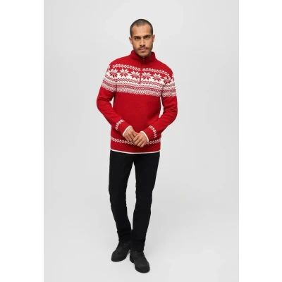 Image of Brandit Troyer Norweger Jumper, Men&#039;s, Size: Medium, Red