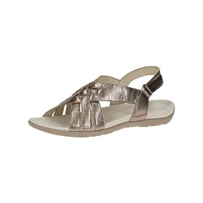 Image of Caprice Damen Sandale mit Absatz aus Leder, Braun (TAUPE METALLIC), 41