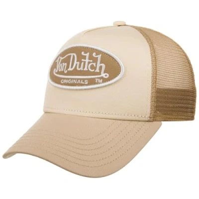 Image of Von Dutch Trucker Boston Unisex Cap, Size: One Size, Cream/beige