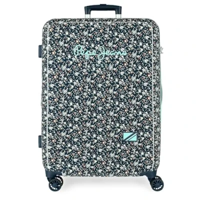 Image of Pepe Jeans Alenka Medium Suitcase Blue 48x68x26cm Hard ABS Closure TSA 70L 4.1 kg 4 Double Wheels by Joumma Bags, Blue, Suitcase,