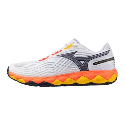 Image of Mizuno WAVE Enforce TOUR 2 AC Multicourt tennis shoes, Men&#039;s, Size: 8.5, White/baritone blue/fiery coral shoes