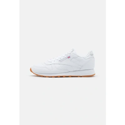 Image of Reebok Classic Leather Unisex Trainers, Size: 4.5, Footwear white/pure grey 3 and textile