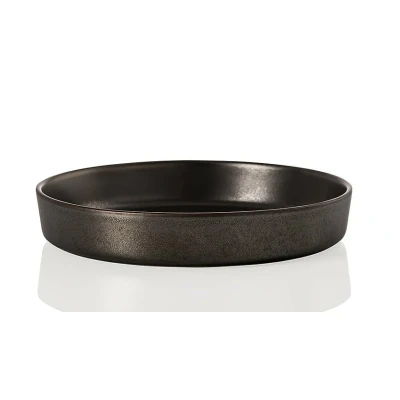 Image of Rosenthal Joyn Iron Tapas Bowl 18 cm, Stoneware for Snacks, Bowl, Dessert, Fruit, Round, Dishwasher, Microwave, Height 3.1 330 ml, Black, Beige