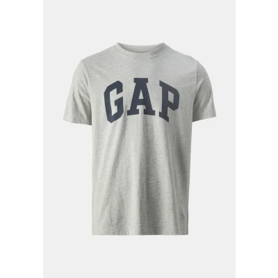 Image of GAP Everyday SOFT Basic LOGO Print Tshirt, Men&#039;s, Size: XS, Heather grey