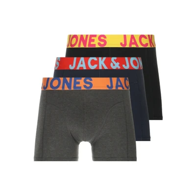 Image of Jack &amp; Jones Jaccrazy Solid Trunks 3 PACK Pants, Men&#039;s, Size: XL, Black/navy blazer/black