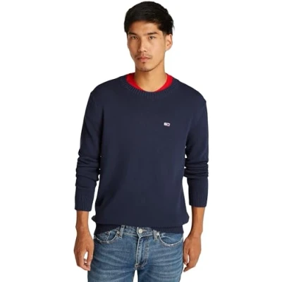 Image of Tommy Jeans SLIM Essentials Jumper, Men&#039;s, Size: Medium, Dark night navy