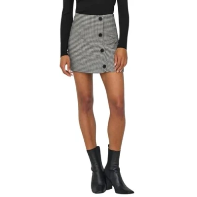 Image of ONLY Onleliza Lettie Skirt Wrap skirt, Women&#039;s, Size: 12, Black/pumice stone/cloud dancer