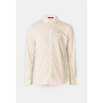 Image of Tommy Jeans Original Stretch Shirt, Men&#039;s, Size: XXL, Custard cream