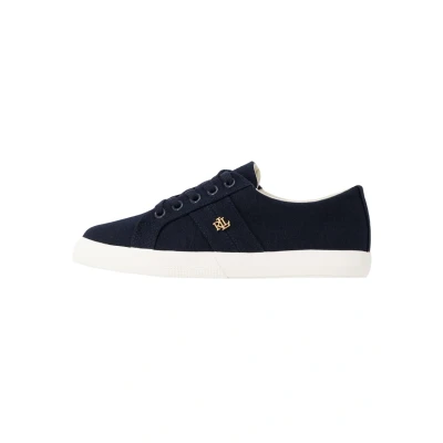 Image of Lauren Ralph Janson II Canvas Sneaker Trainers, Women&#039;s, Size: 3.5, Navy Textile