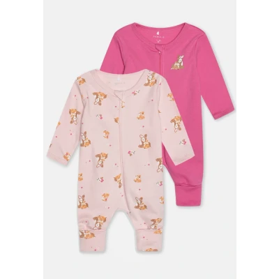 Image of Name it Nbfnightsuit ZIP Bambi 2 PACK Pyjamas for kids, Size: 0 1m, Ibis rose