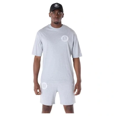 Image of New Era NBA Brooklyn NETS League Essentials Oversized TEE Club wear, Men&#039;s, Size: Medium, Grey